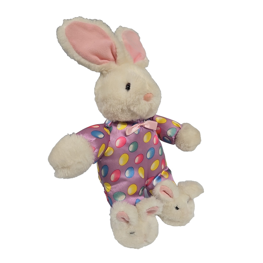 Main Joy Vintage Easter Bunny Plush Stuffed Animal Jelly Beans Slippers 12 Inch